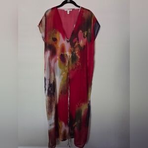 Michael Stars Vibrant Red and Yellow Swim Cover-Up